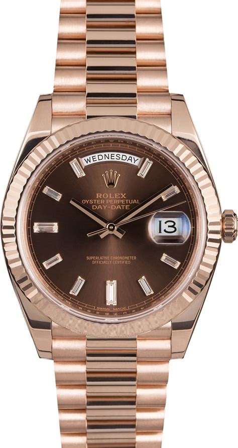 men's chocolate rose gold rolex|Rolex rose gold 40mm president.